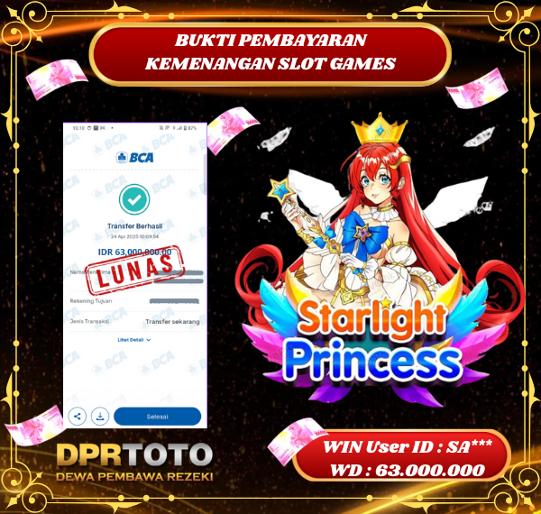 KEMENANGAN BESAR SLOT STARLIGHT PRINCESS Rp.63.000.000 - LUNAS